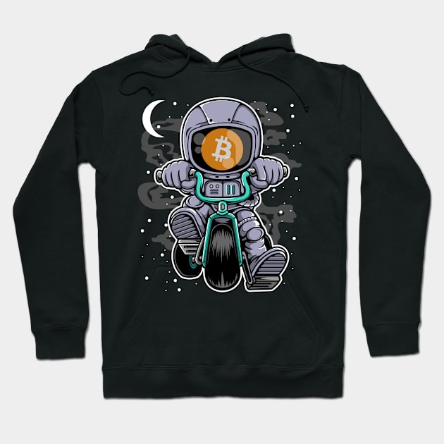 Astronaut BitCoin BTC To The Moon Crypto Token Cryptocurrency Wallet Birthday Gift For Men Women Kids Hoodie by Thingking About